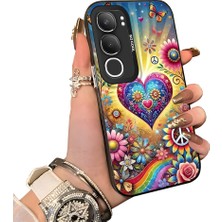 HONTINGA Vivo Y19S ile Uyumlu Kılıf Silikon Kenar Sert Arka Kamera Koruyucu Basitlik Anti Düşme Kamera Korumalı Kalp Desen Couple Telefon Kılıfı Kadın ve Erkek Için Uygundur K1-1502