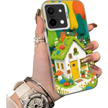 HONTINGA Vivo Y28 ile Uyumlu Kılıf Silikon Kenar Sert Arka Kamera Koruyucu Basitlik Anti Düşme Kamera Korumalı Ev Desen Couple Telefon Kılıfı Kadın ve Erkek Için Uygundur K1-1501