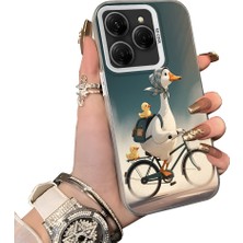 HONTINGA Tecno Spark 20 Pro ile Uyumlu Kılıf Silikon Kenar Sert Arka Kamera Koruyucu Basitlik Anti Düşme Kamera Korumalı Ördek Desen Couple Telefon Kılıfı Kadın ve Erkek Için Uygundur K1-1504