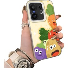 HONTINGA Vivo X200 Fe ile Uyumlu Kılıf Silikon Kenar Sert Arka Kamera Koruyucu Basitlik Anti Düşme Kamera Korumalı Karikatür Desen Couple Telefon Kılıfı Kadın ve Erkek Için Uygundur K1-1499