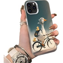 HONTINGA iPhone 11 Pro Max ile Uyumlu Kılıf Silikon Kenar Sert Arka Kamera Koruyucu Basitlik Anti Düşme Kamera Korumalı Ördek Desen Couple Telefon Kılıfı Kadın ve Erkek Için Uygundur K1-1504