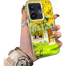 HONTINGA Vivo X200 Fe ile Uyumlu Kılıf Silikon Kenar Sert Arka Kamera Koruyucu Basitlik Anti Düşme Kamera Korumalı Manzara Desen Couple Telefon Kılıfı Kadın ve Erkek Için Uygundur K1-1503