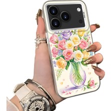 HONTINGA iPhone 17 Pro Max ile Uyumlu Kılıf Silikon Kenar Sert Arka Kamera Koruyucu Basitlik Anti Düşme Kamera Korumalı Çiçekli Desen Couple Telefon Kılıfı Kadın ve Erkek Için Uygundur K1-1500