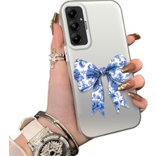 HONTINGA Samsung Galaxy A05S ile Uyumlu Kılıf Silikon Kenar Sert Arka Kamera Koruyucu Basitlik Anti Düşme Kamera Korumalı Papyon Desen Couple Telefon Kılıfı Kadın ve Erkek Için Uygundur K1-1496