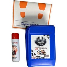 Powerten 4t 10W40 Motosiklet Yağı 10 Litre + Balata Sprey Seti