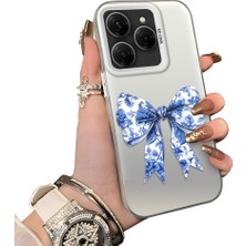HONTINGA Tecno Spark 20 Pro ile Uyumlu Kılıf Silikon Kenar Sert Arka Kamera Koruyucu Basitlik Anti Düşme Kamera Korumalı Papyon Desen Couple Telefon Kılıfı Kadın ve Erkek Için Uygundur K1-1496