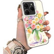 HONTINGA Tecno Spark 20 Pro ile Uyumlu Kılıf Silikon Kenar Sert Arka Kamera Koruyucu Basitlik Anti Düşme Kamera Korumalı Çiçekli Desen Couple Telefon Kılıfı Kadın ve Erkek Için Uygundur K1-1500