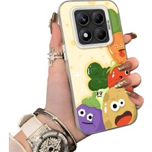 HONTINGA Xiaomi Redmi Note 14 Pro ile Uyumlu Kılıf Silikon Kenar Sert Arka Kamera Koruyucu Basitlik Anti Düşme Kamera Korumalı Karikatür Desen Couple Telefon Kılıfı Kadın ve Erkek Için Uygundur K1-1499
