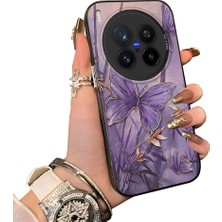 HONTINGA Vivo X300 Pro ile Uyumlu Kılıf Silikon Kenar Sert Arka Kamera Koruyucu Basitlik Anti Düşme Kamera Korumalı Kelebek Desen Couple Telefon Kılıfı Kadın ve Erkek Için Uygundur K1-1497