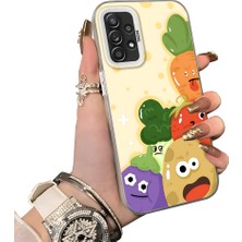 HONTINGA Samsung Galaxy A52S 5g ile Uyumlu Kılıf Silikon Kenar Sert Arka Kamera Koruyucu Basitlik Anti Düşme Kamera Korumalı Karikatür Desen Couple Telefon Kılıfı Kadın ve Erkek Için Uygundur K1-1499