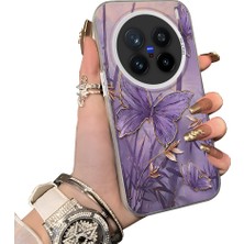 HONTINGA Vivo X200 Pro ile Uyumlu Kılıf Silikon Kenar Sert Arka Kamera Koruyucu Basitlik Anti Düşme Kamera Korumalı Kelebek Desen Couple Telefon Kılıfı Kadın ve Erkek Için Uygundur K1-1497