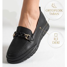 0244 Tokalı Rahat Ortopedik Taban Günlük Kadın Ayakkabı Babet Kadın Kışlık Ayakkabı