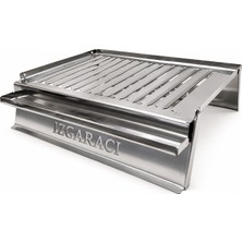 Piknik Sepetim 35X45 Kamp Izgarası-Yağdanlıklı Krom Izgara-1.5 mm Kalınlık-Açılır Ayak