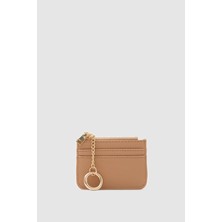 Shule Bags Nook Fermuarlı Charm Kartlık Camel