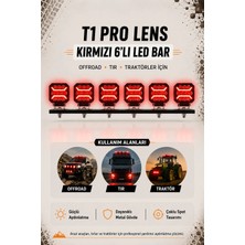 C9 T1 Pro Lens Kırmızı 6'lı LED Bar