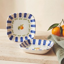 Güral Porselen Güral Porselen Kayısı Desenli 13 cm Çerezlik ve Sosluk Seti - 2 Parça
