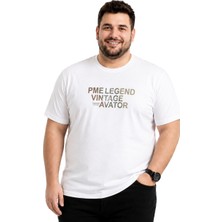 Battal Moda Erkek Büyük Beden Beyaz Bisiklet Yaka Kısa Kollu Brooklyn Tişört 3xl-4xl-5xl-6xl