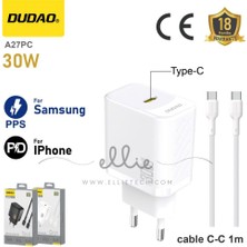 Dudao 30W Pd Başlık Yeni Nesil +Type-C & Type-C Sarj Kablo