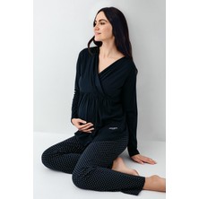 Pierre Cardin Kadın Lacivert Lohusa Pijama Takımı 9094-S