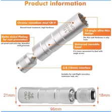 Fırat Hırdavat Mafsallı 16MM Buji Lokması 12 Köşe Mıknatıslı 3/8