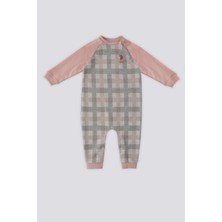 U.S. Polo Assn. Pudra Ekose Desen Bebek Tulum