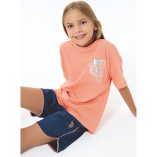 U.s. Polo Assn. Kız Çocuk Turuncu Şort Takım