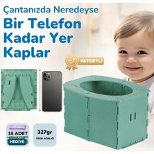 Guqqo Portatif Seyahat Tipi Katlanabilir Lazımlık, Taşınabilir Çocuk Tuvaleti 327 g Yeşil Polipropilen Malzeme
