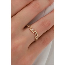 Oroline Kuyumculuk 8 Ayar Modern Dokunuşlara Sahip Trend Minimal Kadın Altın Yüzük