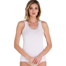 İmer Lingerie Imr 1249 Premium Series Pamuklu Modal Küçük Dantelli Kalın Askılı Atlet