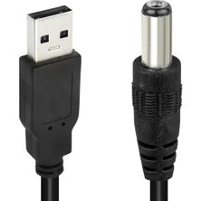 Uravas Store Powermaster USB Erkek 5.5*2.5 mm Uçlu Adaptör Jacklı 1 Metre Kablo