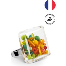 PYLONES Carre Medium Mix Perles Spring Cam Yüzük