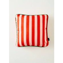 Bella Maison %100 Pamuk Line Biyeli Kırlent Kılıfı Kırmızı (43x43 cm)