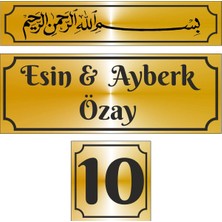 Outdoor One Metal Kapı İsimliği Gold Düz Besmele 0016
