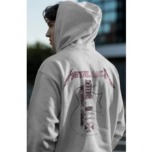 Sevbano Metallica Rock Metal Müzik Grubu Sırt Baskılı Unisex Oversize Premium Hoodie