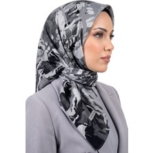 Hadiora Kadın Gri Modern Desenli Dikişli Yazma