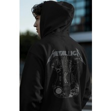 Sevbano Metallica Rock Metal Müzik Grubu Sırt Baskılı Unisex Oversize Premium Hoodie