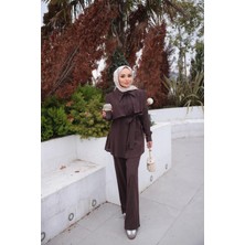 Bwest Keten Takım - Kahverengi