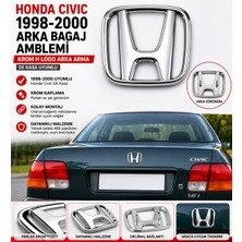 İTHAL Honda Civic 1998-2000 Arka Bagaj Amblemi Krom H Logo Arka Arma Ek Kasa Uyumlu