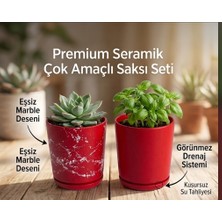 Newme 2’li Seramik Saksı (Kalemlik,fırçalık,masa Organizeri ) / Modern Dekoratif El Yapımı Tasarım