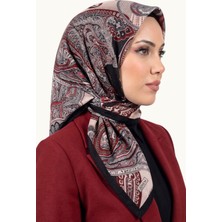 Hadiora Kadın Kırmızı Siyah Şal Desenli Dikişli Yazma