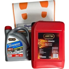 Powerten 20W50 Motor Yağı 10 Litre + Kırmızı Antifriz 3 Litre