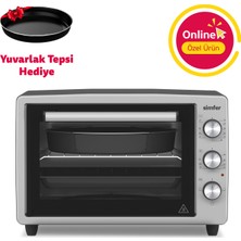 Simfer 3426 İnox Gri 34 LT Statik Mini/Midi Fırın - 4 Fonksiyon, Programlanabilir Pişirme & Isı Kontrol