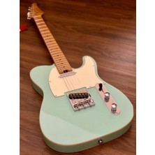 Soloking T-1b Vintage Mkıı With Roasted Maple Neck And Fb In Surf Green W/gigbag