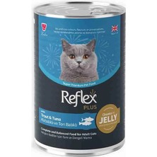 Reflex Plus Jelly Jöle İçinde Et Parçacıklı Alabalıklı ve Ton Balıklı Yetişkin Kedi Konserve Maması 400 gr