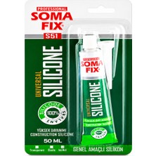 Somafix Şeffaf ve Beyaz Seçenekli Genel Amaçlı Silikon Tüp, Tamir ve Dolgu Silikonu