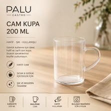 Palu Gastro Borosilikat Isıya Dayanıklı Kulplu Cam Kupa Bardak 200 ml