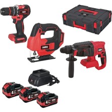 Attlas Atb 21 KS3C-403C Akülü Set Kırıcı Delici + Dekupaj ve Matkap (3X4.0AH) (A0104177)