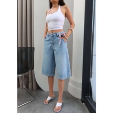 Esra Helvacı Denim Bermuda Şort