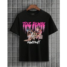 Lovver Manifest Toz Pembe Şarkı Konser Tasarımı Özel Tasarım Premium Baskı Pamuklu Tişört