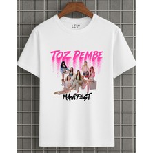 Lovver Manifest Toz Pembe Şarkı Konser Tasarımı Özel Tasarım Premium Baskı Pamuklu Tişört